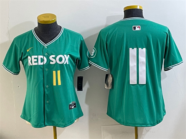 Youth Green Boston Red Sox #11 Rafael Devers 2025 City Connect Limited Stitched Baseball Jersey